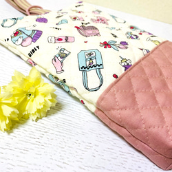 入園準備に♡オシャレかわいい♬ポケット付きレッスンバッグ＆上履き入れ２点セット/上履き入れ内布付き/女の子向け 10枚目の画像