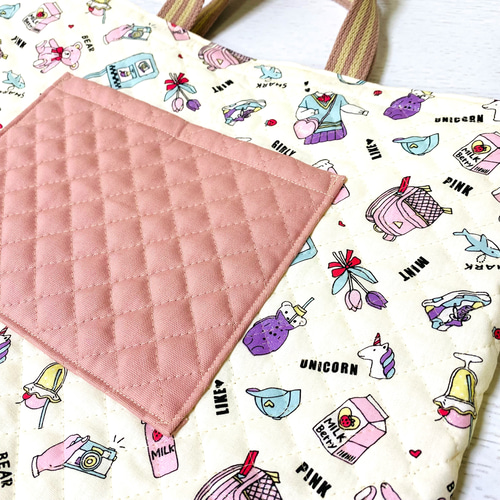 入園準備に♡オシャレかわいい♬ポケット付きレッスンバッグ
