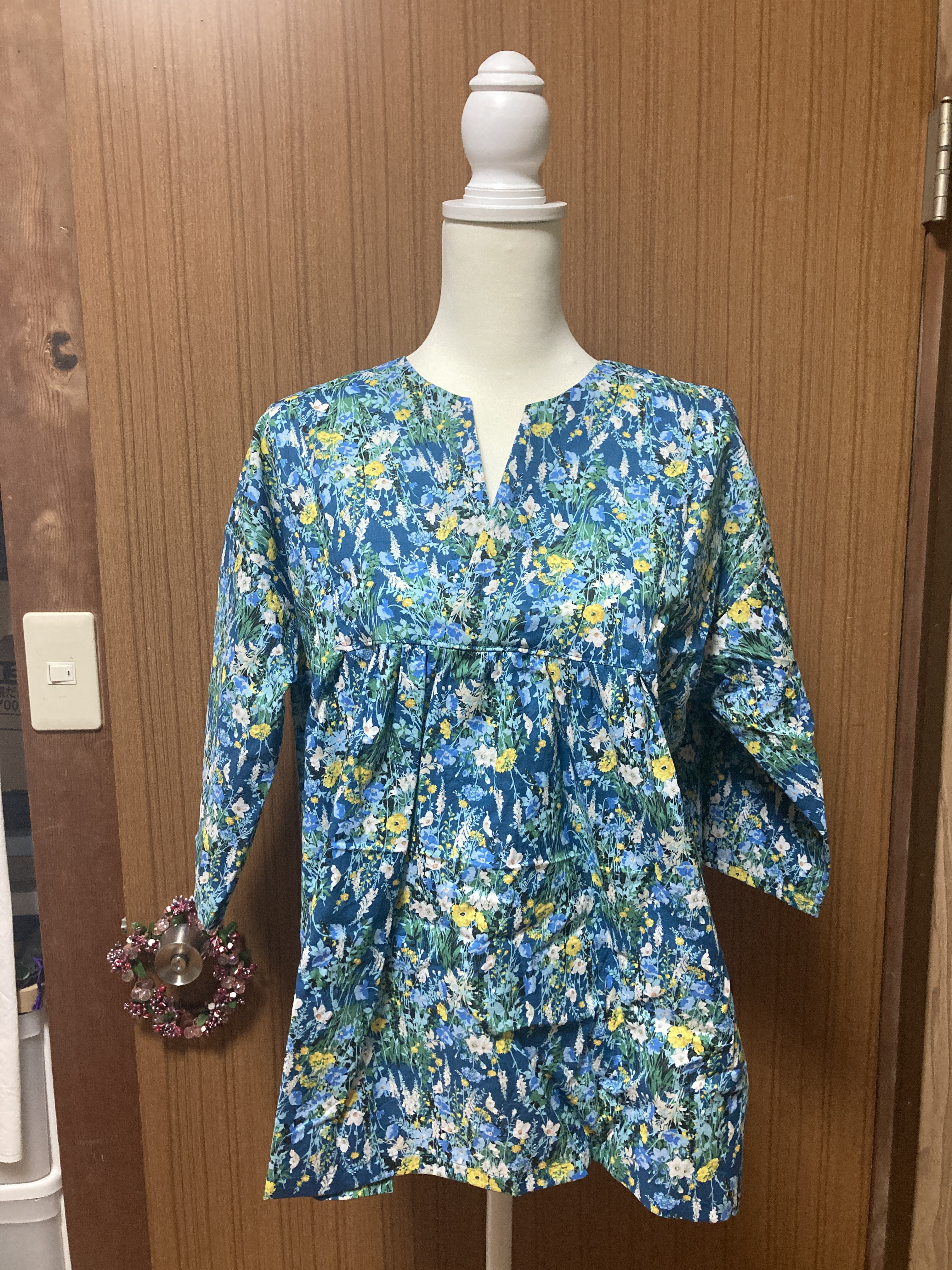 【受注販売】新柄！ふんわりギャザーブラウス七分袖