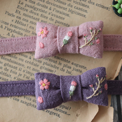 桜とお花見団子の刺繍首輪 3枚目の画像