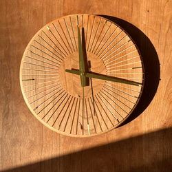 掛け時計　<木と真鍮の電波時計> 5枚目の画像