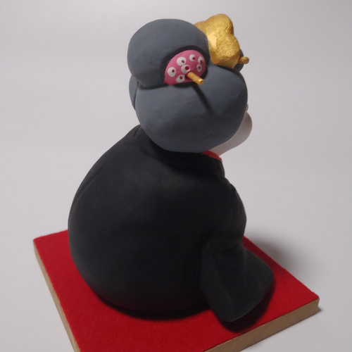 お福さん、骨董品 銅、笑顔の女性像 扇子付き 2025年最新】Yahoo