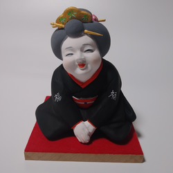 お福さん 笑顔で招福ほっこり素焼き人形 その他人形 林土岐人形