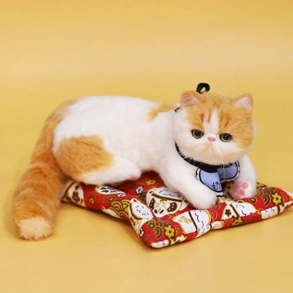 【オーダーメイドペット】羊毛フェルト、うちの子　猫ぬいぐるみ、フェルト猫、羊毛猫、肖像画、犬猫人形 プレゼントやギフトに 1枚目の画像