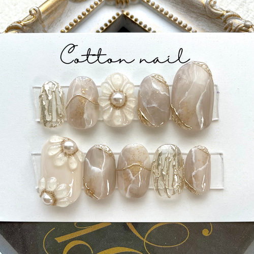 design59】韓国 ホワイトハートピクシーネイル ネイルチップ（つけ爪  