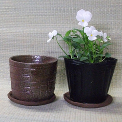 バーゲン Red soil flower pot 植木鉢 ミニ 焼締め 送料２割引き 陶宝石アクセサリー1個進呈! 2枚目の画像