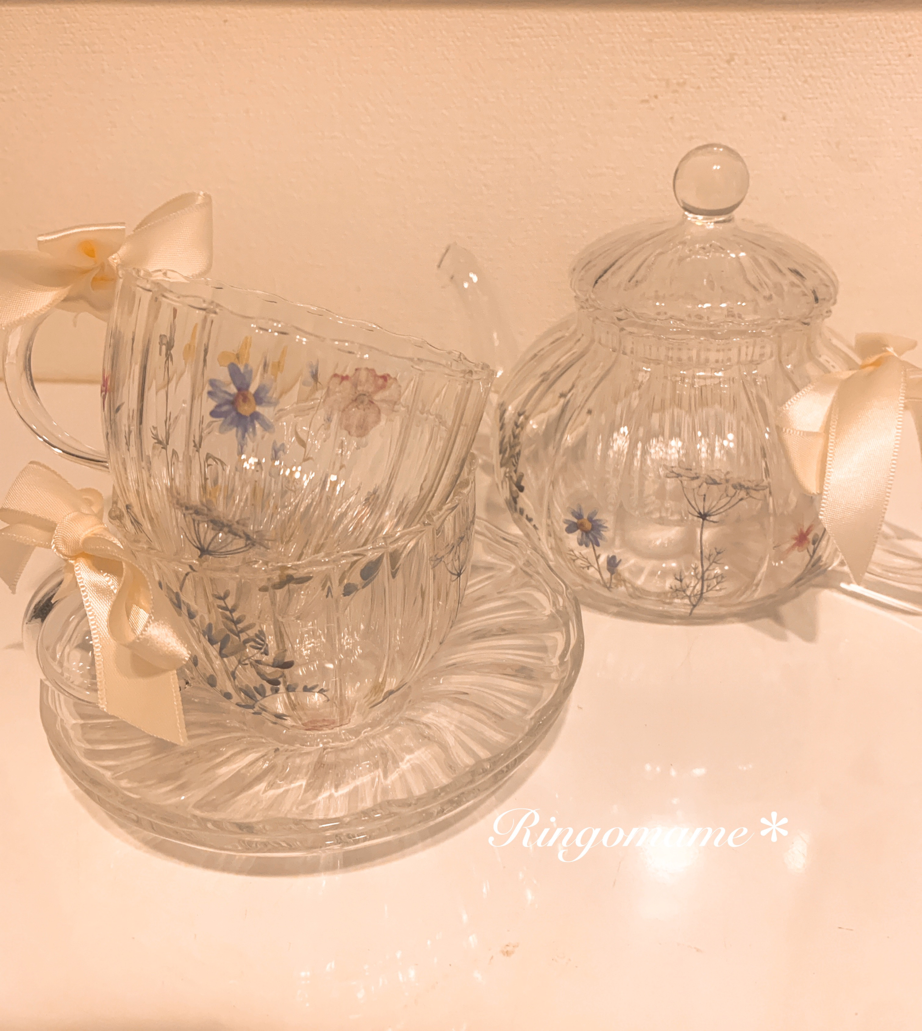 フラワーガーデン＊ティーポットandティーカップ2客セット