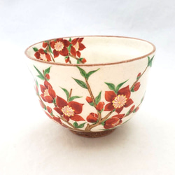 桃の花 春の抹茶盌 茶碗・めし碗 陶彩 花と風 通販 15531176｜Creema