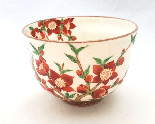 抹茶茶碗　桃の花 883763768224bd4933a53f3e1be9e1