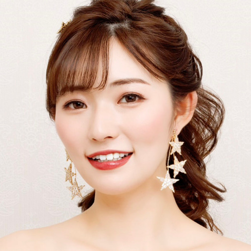 ME140 イヤリング 星 大ぶり 揺れる パール ブライダルイヤリング  