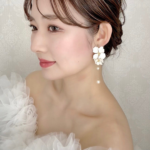 flua 見易い フルア 花冠 ピアス ウェディング