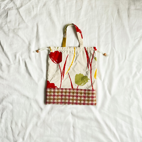 赤とベージュのチェック 入園入学セット 3点セット 入園グッズ 通園