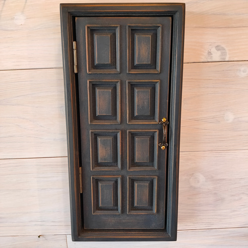 ミニチュアアンティークドア(チョコブラック) 壁掛けラック・ウォール