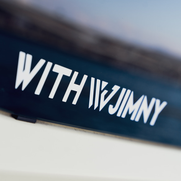 ジムニー jimny ステッカー /WITH JIMYワイドロゴカッティングステッカー : ホワイト/ブラック：Lサイズ 8枚目の画像