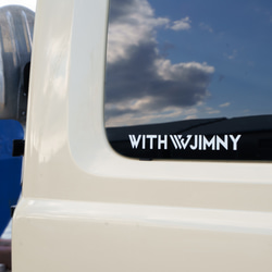 ジムニー jimny ステッカー /WITH JIMYワイドロゴカッティングステッカー : ホワイト/ブラック：Lサイズ 5枚目の画像