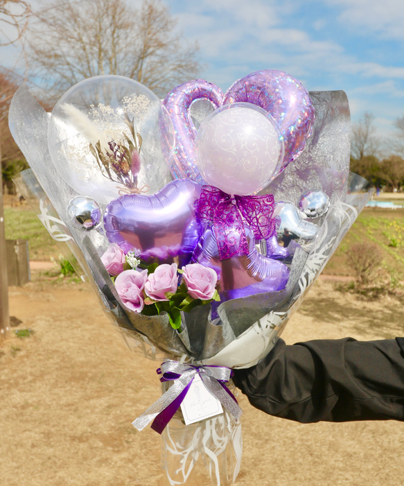 Dried flower in Aqua花束風ライラック 1枚目の画像