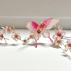 優雅に舞う蝶々と桜（ピンク） 3枚目の画像