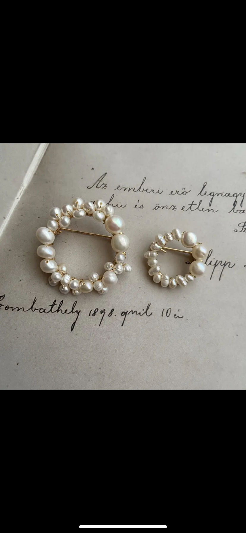 【セット】親子で♪大人可愛い淡水パールのサークルブローチ