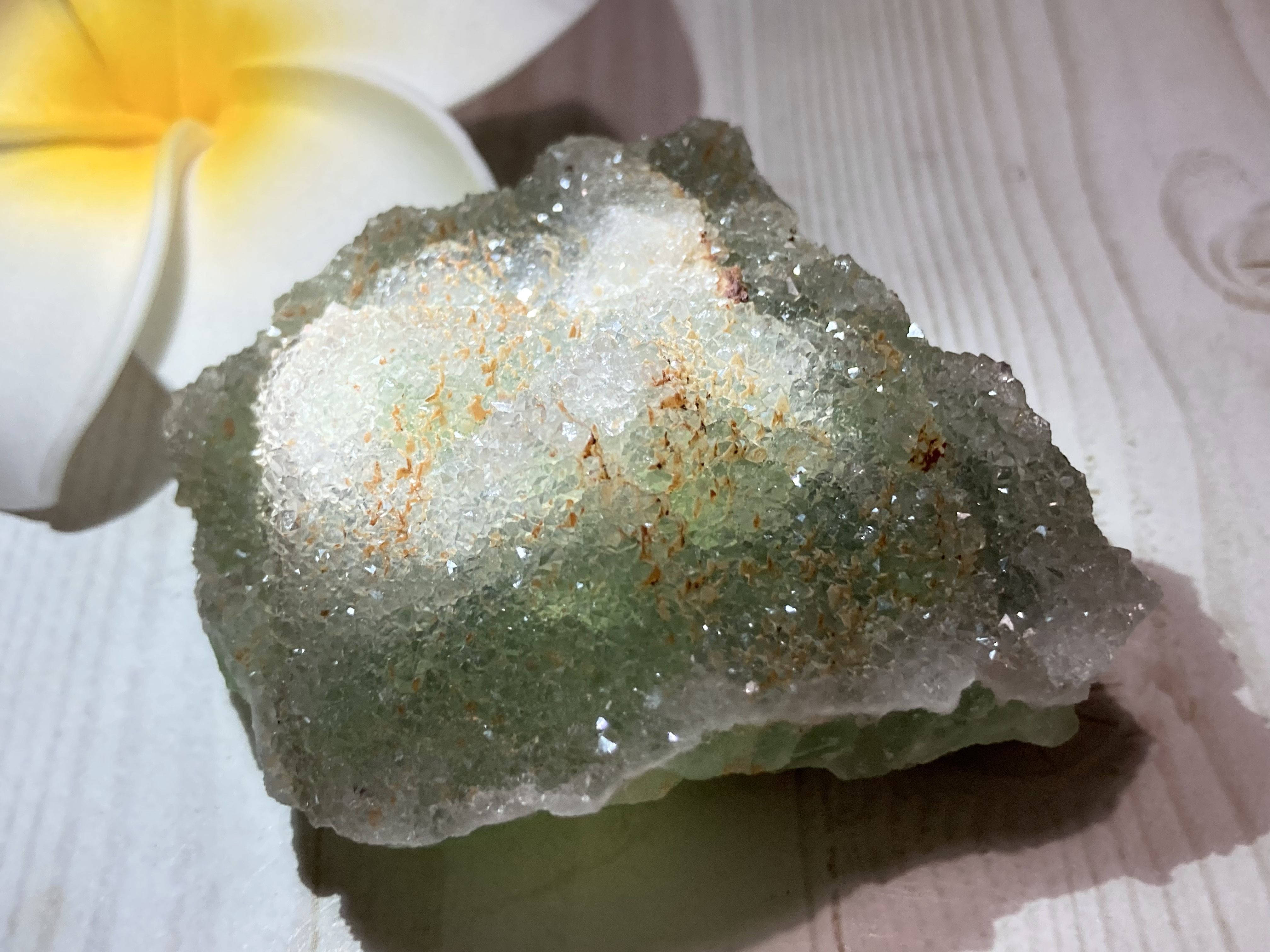 アメジスト オン フローライト❦͙ 　蛍石　ラフストーン　原石 クラスター