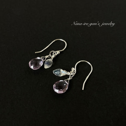 silver925 amethyst × moonstone pierce 8枚目の画像