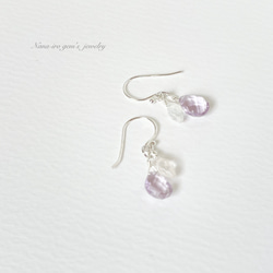 silver925 amethyst × moonstone pierce 7枚目の画像