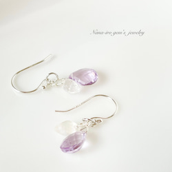 silver925 amethyst × moonstone pierce 10枚目の画像