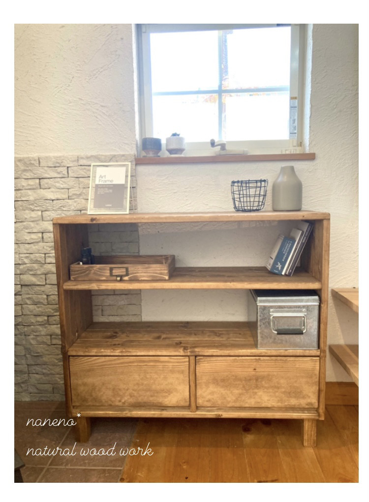 newチェスト　本棚　 W800  ▫ダーク