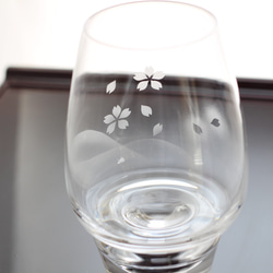 ギフトグラス-SAKURA-くるくるまわるワイングラス　タンブラー　さくら紋ver. 　 2枚目の画像