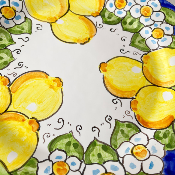 丸皿 パスタ皿 26cm GEO028 マヨリカ焼き イタリア陶器 レモン柄 4枚目の画像