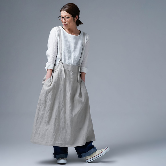 wafu】これさえあればおしゃれ番長！シン・タブリエスカート / 亜麻