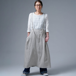 [wafu] 你需要的是時尚的番長！ Shin Tablier 裙子 / 亞麻色 a038f-amn2 第9張的照片