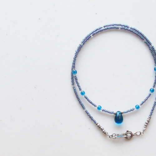 ビンテージ　アクアブルーのパドレビーズネックレス ビンテージ アクアブルーのパドレビーズネックレス