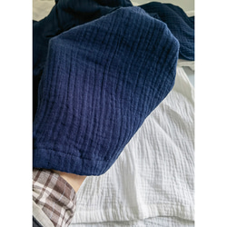 綿麻長袖トップス　柔らかい綿麻シャツ　レトロ　武術服　太極拳服　ノットボタン　ネイビー　L151NV 16枚目の画像