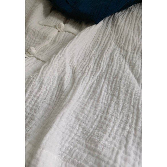 綿麻長袖トップス　柔らかい綿麻シャツ　レトロ　武術服　太極拳服　ノットボタン　ネイビー　L151NV 15枚目の画像