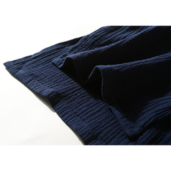 綿麻長袖トップス　柔らかい綿麻シャツ　レトロ　武術服　太極拳服　ノットボタン　ネイビー　L151NV 7枚目の画像