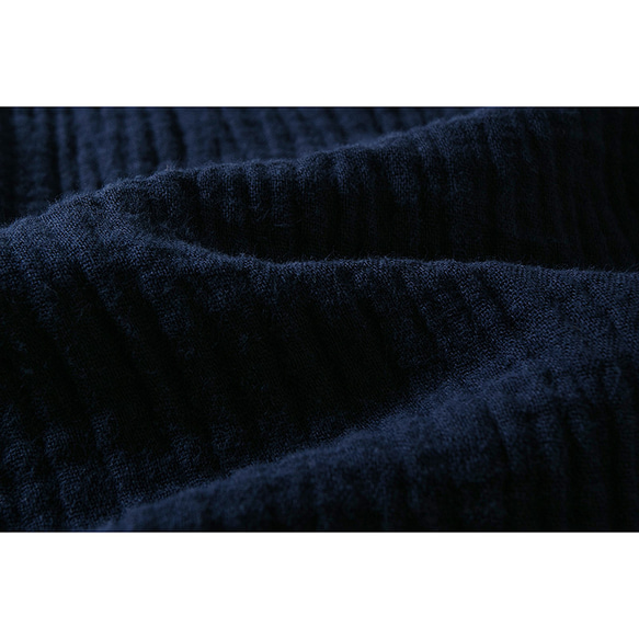 綿麻長袖トップス　柔らかい綿麻シャツ　レトロ　武術服　太極拳服　ノットボタン　ネイビー　L151NV 10枚目の画像