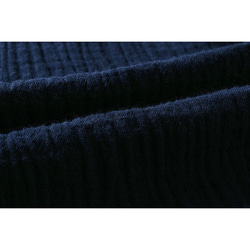 綿麻長袖トップス　柔らかい綿麻シャツ　レトロ　武術服　太極拳服　ノットボタン　ネイビー　L151NV 11枚目の画像