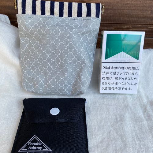 受注製作】携帯灰皿も入る モロッカン 12cmバネポーチ コンパクト