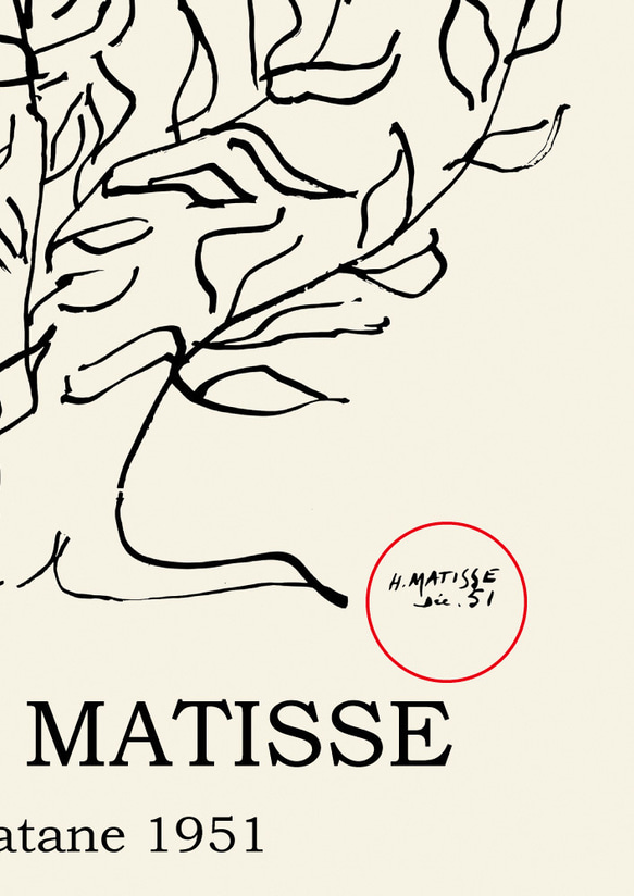 アンリ・マティスの低木シリーズ、Le Platane ,プラタナス,北欧スタイルのインテリアにもピッタリ【M-0408】 12枚目の画像