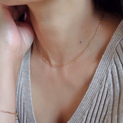 【2way】14KGF/ FRESHWATER PEARL FLAT CHAIN NECKLACE 5枚目の画像