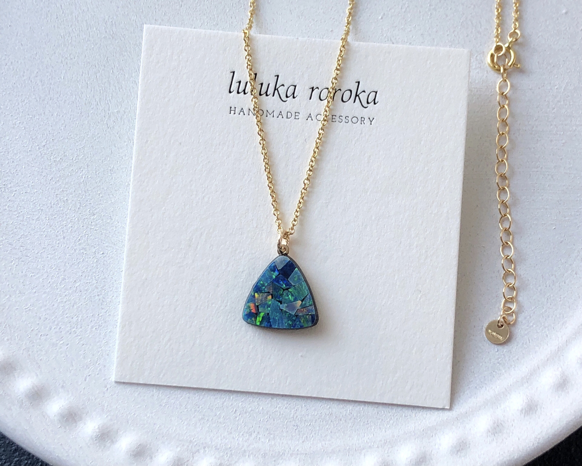 再販＊オパールのシンプルネックレス＊14kgf