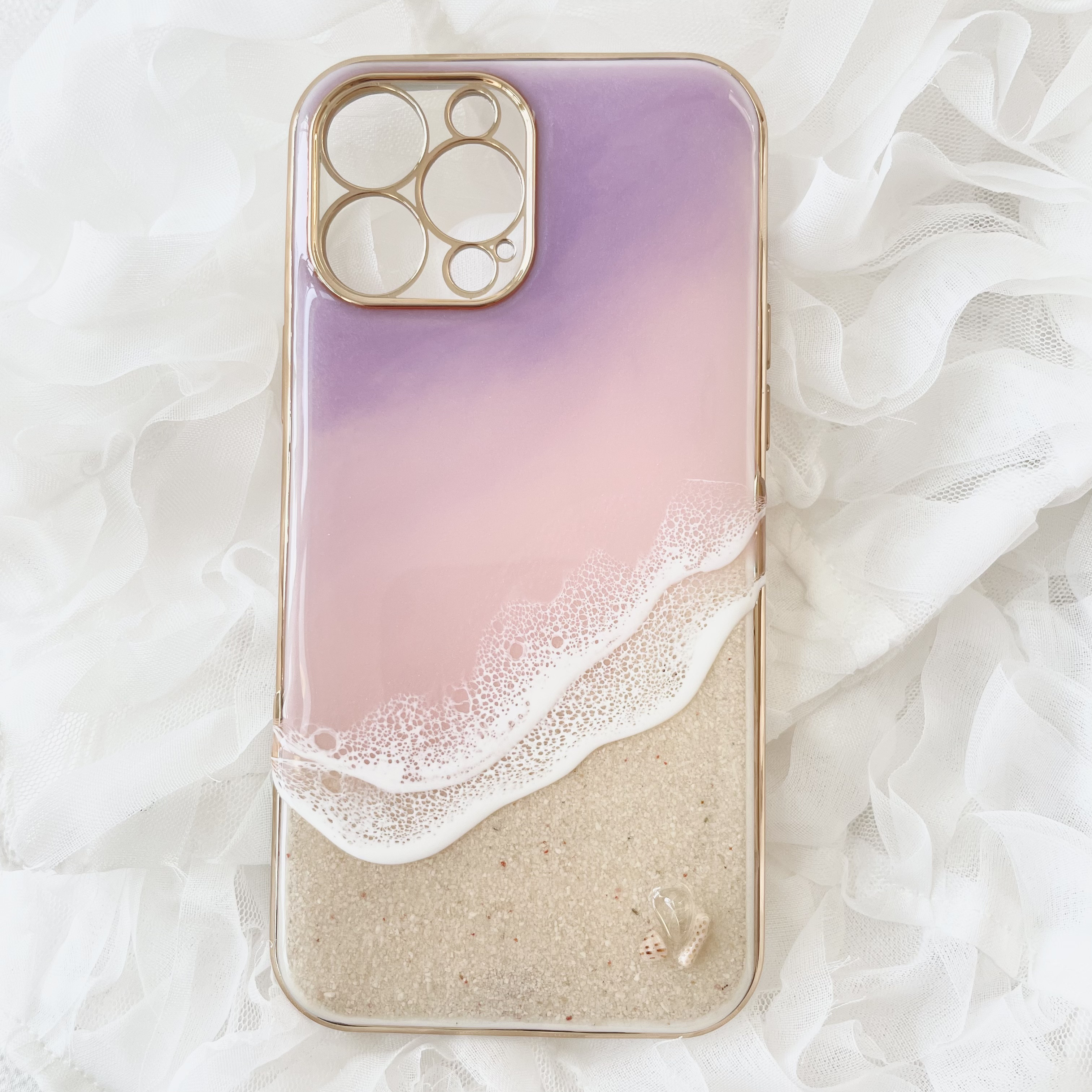 iPhone13promax ケース海アート　海レジン