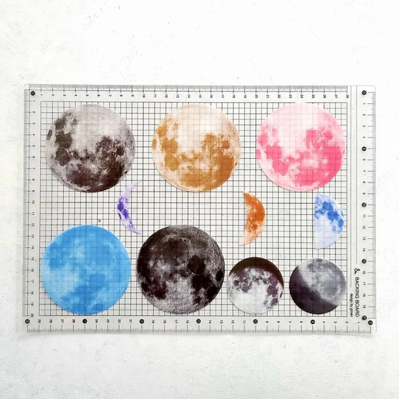 海外フレークシール「Space Moon」海外シール  月  ムーン  天体  PET  10枚   コラージュ素材 2枚目の画像