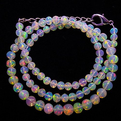 ☆エチオピアンオパール 49.8ct/47cm☆1連ビーズ☆ラウンドネックレス 