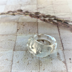 【受注製作】きらめくガラスのリング　氷 2枚目の画像
