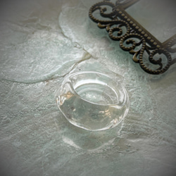 【受注製作】きらめくガラスのリング　氷 5枚目の画像
