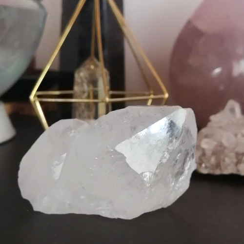 送料無料】ブラジル産水晶原石 ポイント クラスター 浄化 226.8g