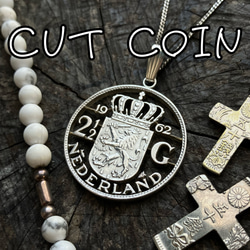 オランダ カットコイン ペンダント ネックレス 銀貨 シルバー