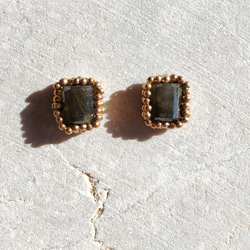 〈天然石〉華奢なラブラドライトのピアス＆イヤリング 2枚目の画像