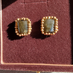 〈天然石〉華奢なラブラドライトのピアス＆イヤリング 4枚目の画像